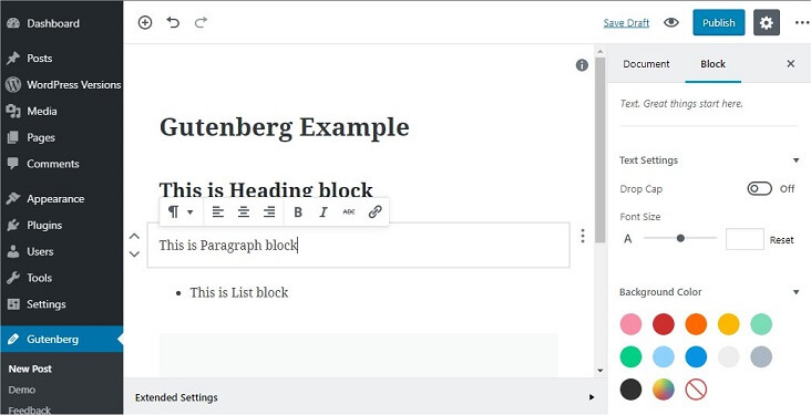 Blocks in Gutenberg