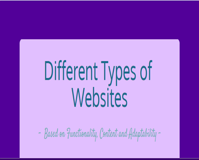 Different Types of websites in 2019 - ICO WebTech Pvt Ltd