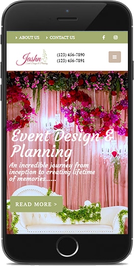 Event planning - mobile website - ICO WebTech Pvt Ltd