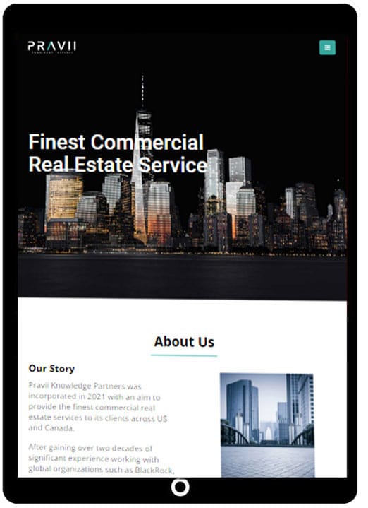 One page website designing for real estate company by ICO WebTech Pvt Ltd