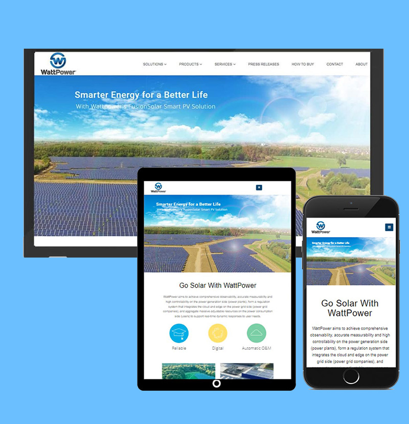 Solar power website developed using WordPress