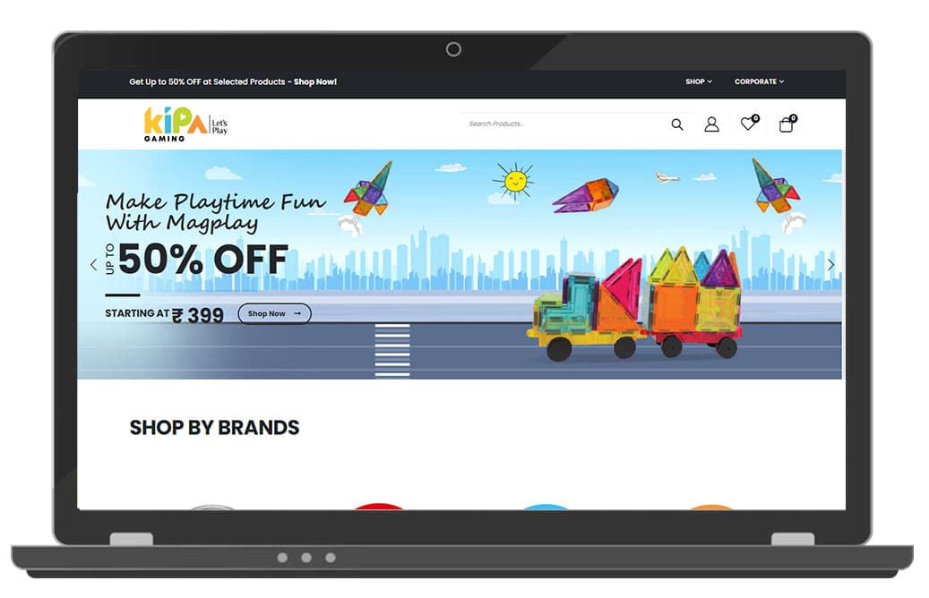 eCommerce website design and development for KIPA Gaming by ICO WebTech