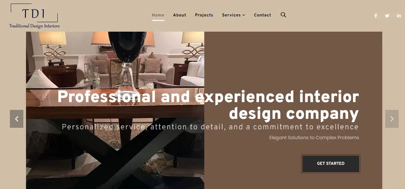Website designing for Interior design company