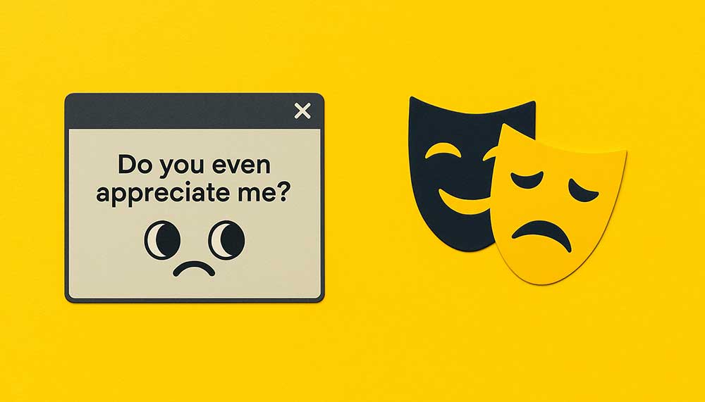 Illustration of a website going through an identity crisis