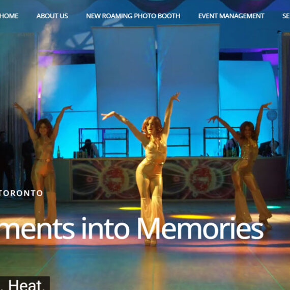 Website design for an entertainment company in Toronto, Canada