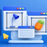 Modern 3D illustration of landing page conversion optimization and web design